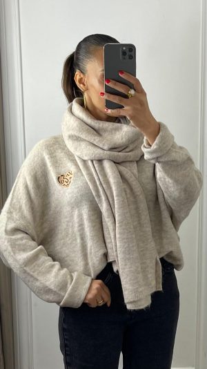 Écharpe coeur brodé