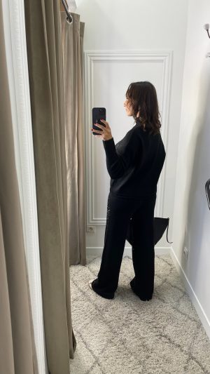 Ensemble en maille constellations noir