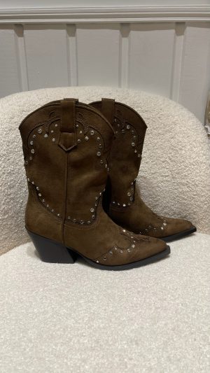 Bottines santiags à talons avec strass