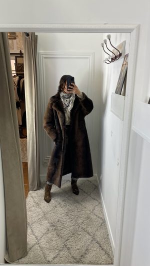 Manteau fausse fourrure dégradé