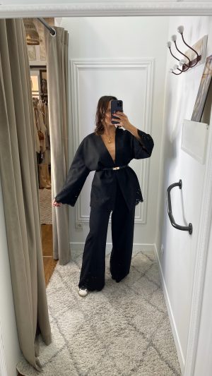 Pantalon suédine noir